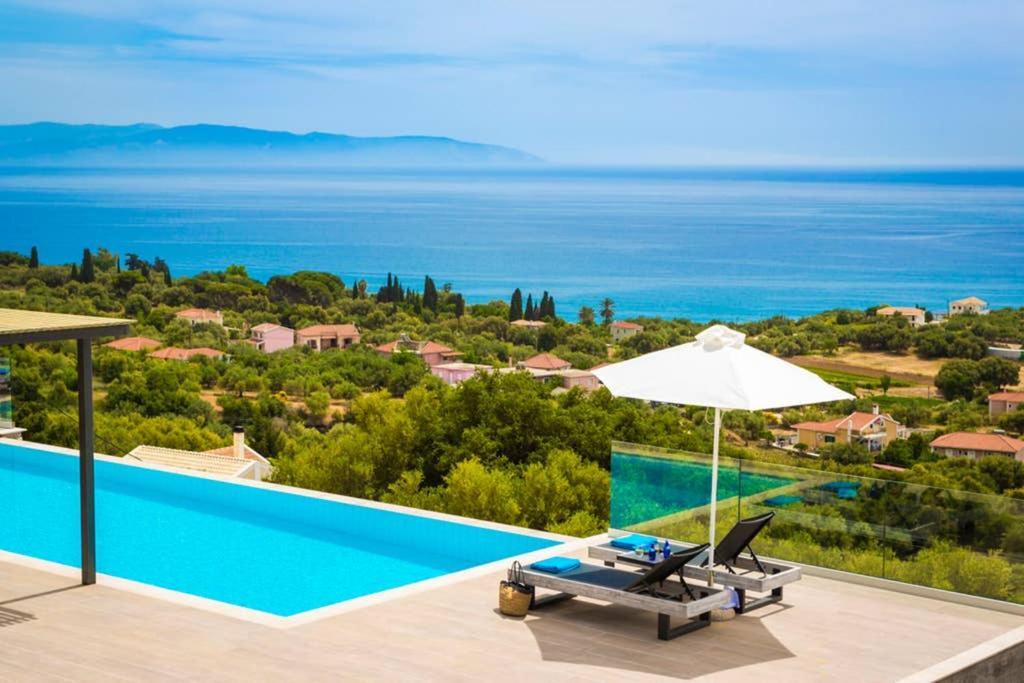 New Villa Blue With Private Pool At Trapezaki Livathos  Exterior foto